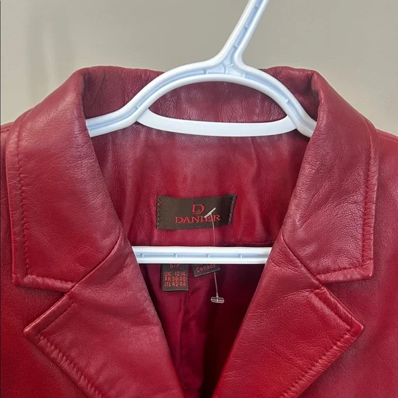 Danier Red Leather Jacket - Picture 3 of 4
